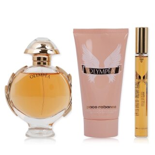 Paco Rabanne Olympea 50 ml Eau de Parfum (EDP) Spray + 10 ml EDP Travel Spray + 75 ml Body Lotion