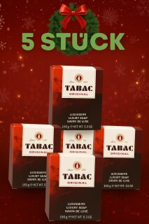 TABAC Original Luxus-Seife – Weihnachtsangebot 5er-Pack (5×150 g) –  Klassischer Herrenduft – Premium Körperpflege